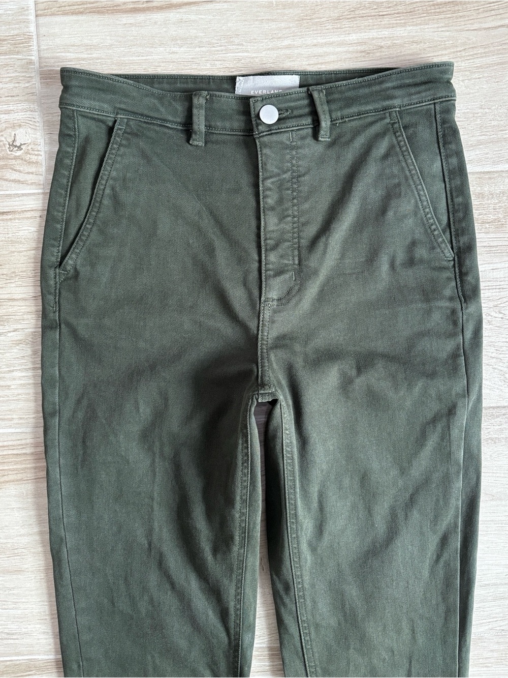 Everlane The Slim Leg Crop Pants Jeans High Rise Green Women’s Size 6 - Picture 2 of 5